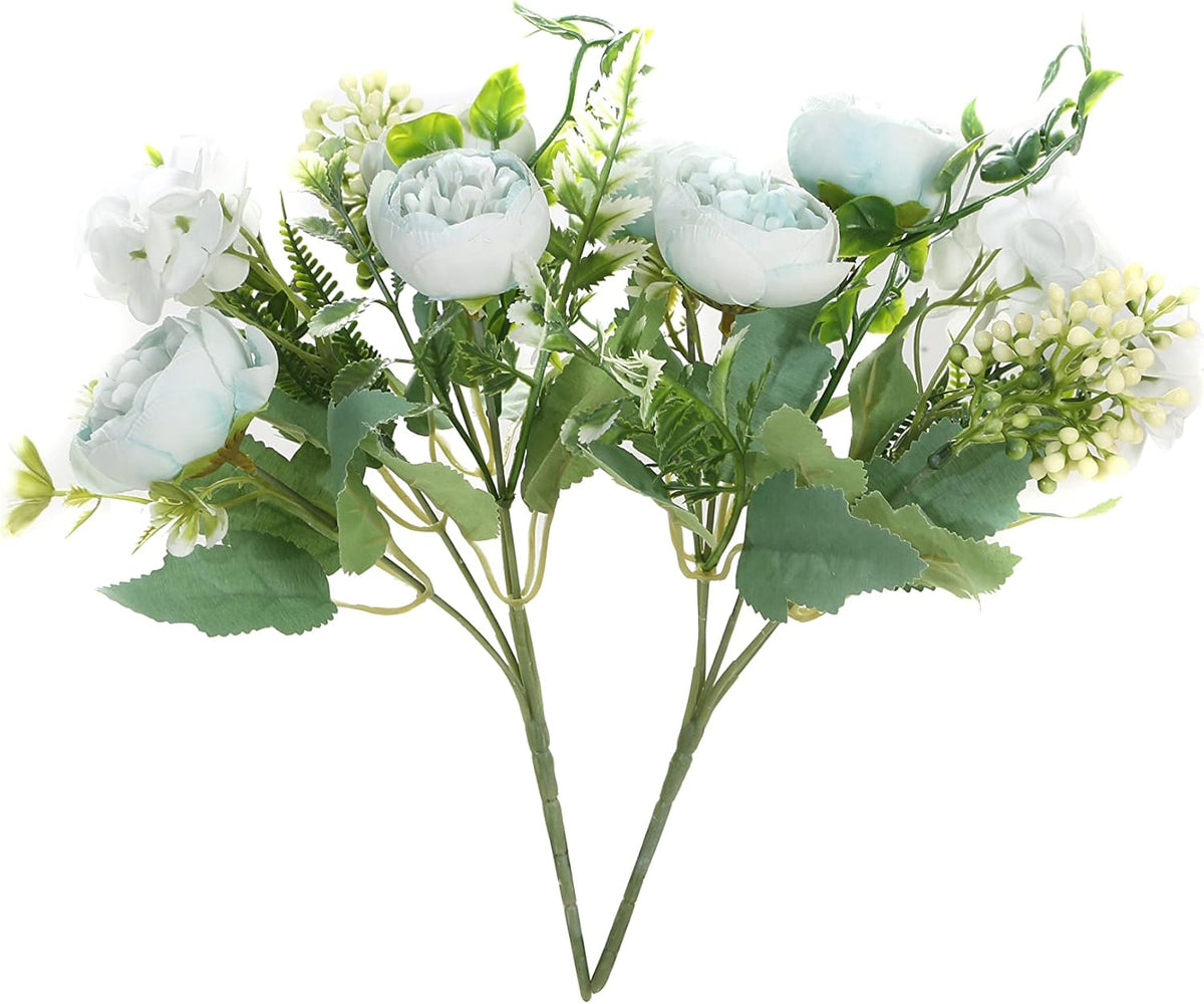 Artificial Flowers Fake Peony Silk Mini Plastic Bridal Flowers for DIY Wedding Bouquets Home