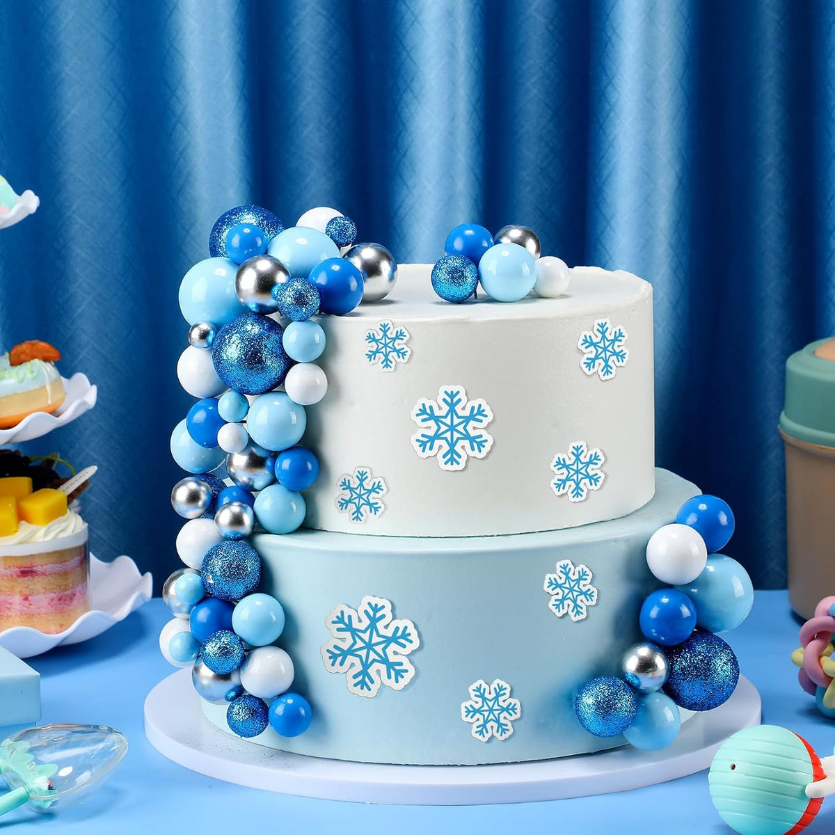 Tondiamo 108 Pcs Balls Cake Topper DIY Cupcake Insert Foam Balloons for Cake Baking Wedding