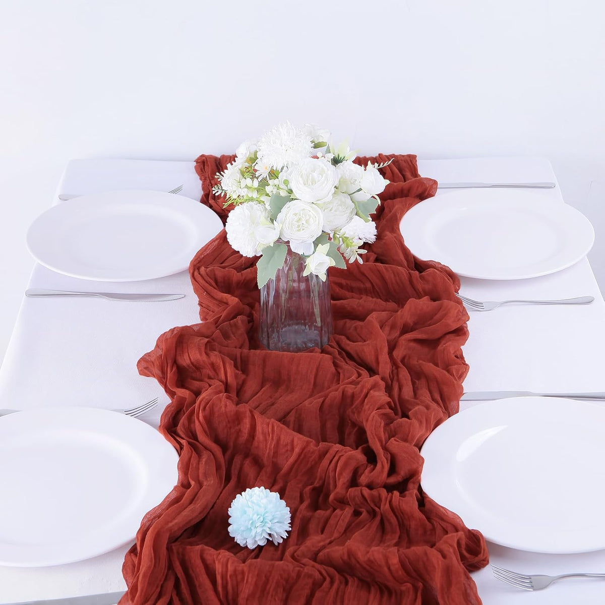 16PCS Terracotta Cheesecloth Table Runner 10FT Table Runner Cheesecloth 35x120Inch Boho Gauze