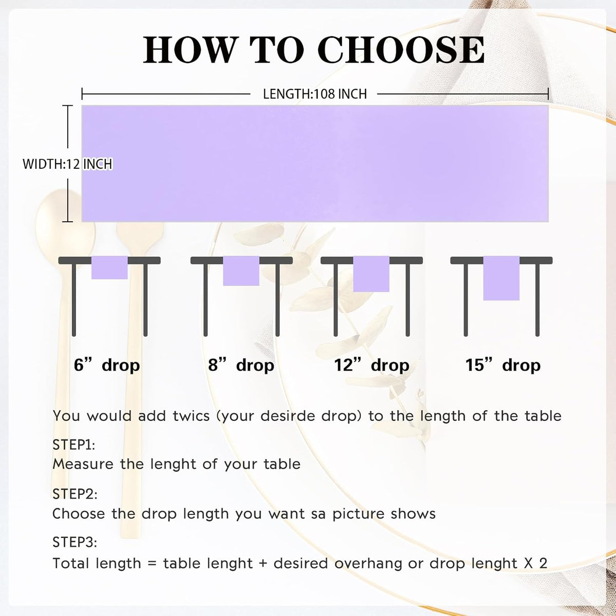 10 Pack Satin Table Runner 12 x 108 Inch Long Lavender Silk Table Runner for Wedding Party Banquet