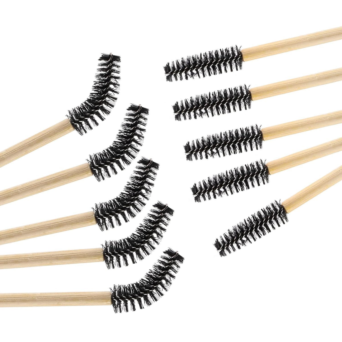Tbestmax 300 Disposable Mascara Wands Eyelash Brush Spoolies for Eye Lash Extension Eyebrow Bamboo