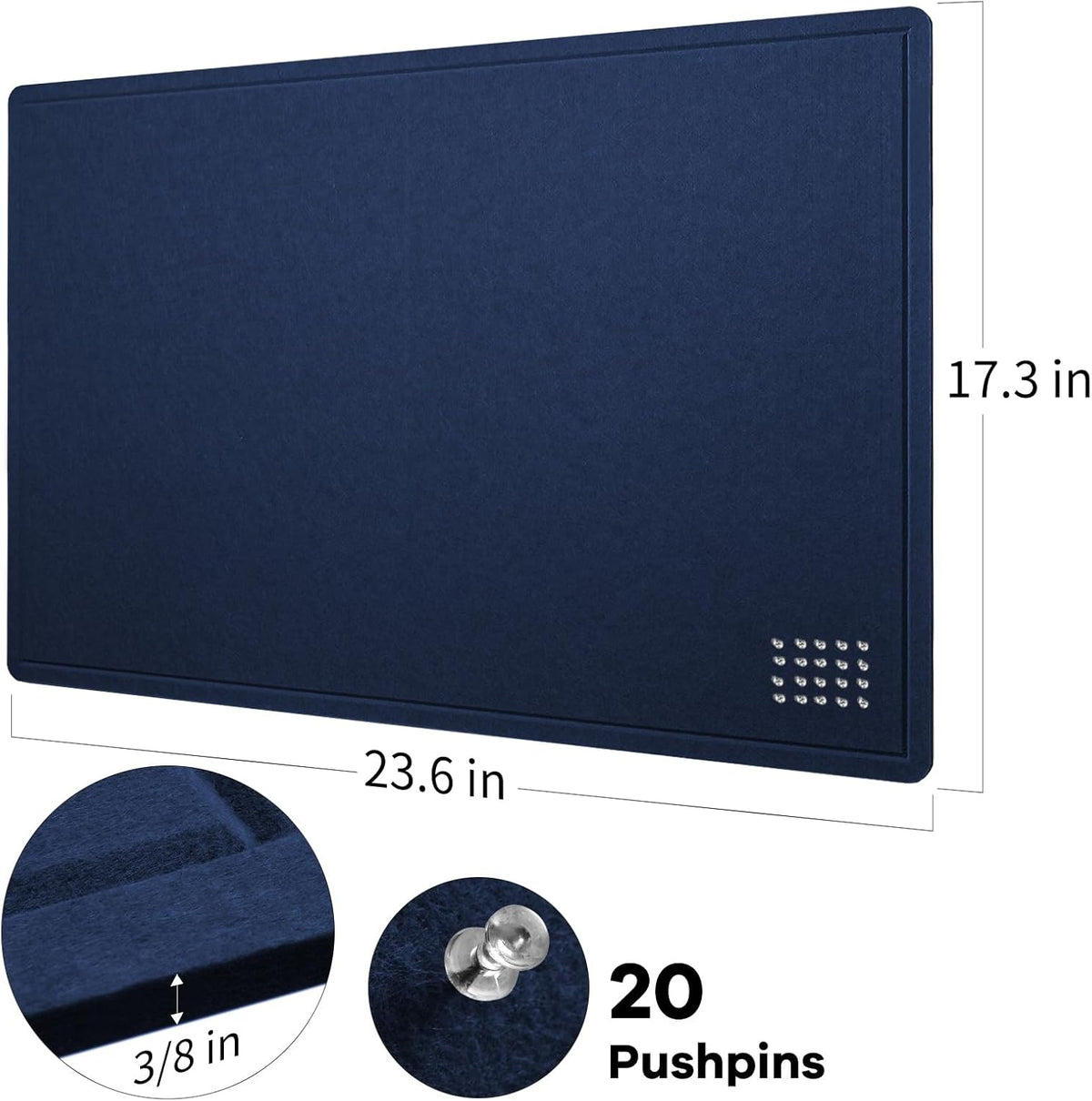 Bulletin Board, 24 x 18 inches Felt Board Decorative Pin Board, Cork Board Alternative for Wall