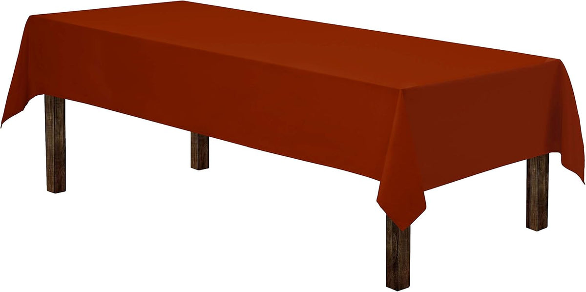 Gee Di Moda Rectangle Tablecloth - 60 x 84 Inch Burnt Orange, Polyester, Rectangular, Heavy Duty