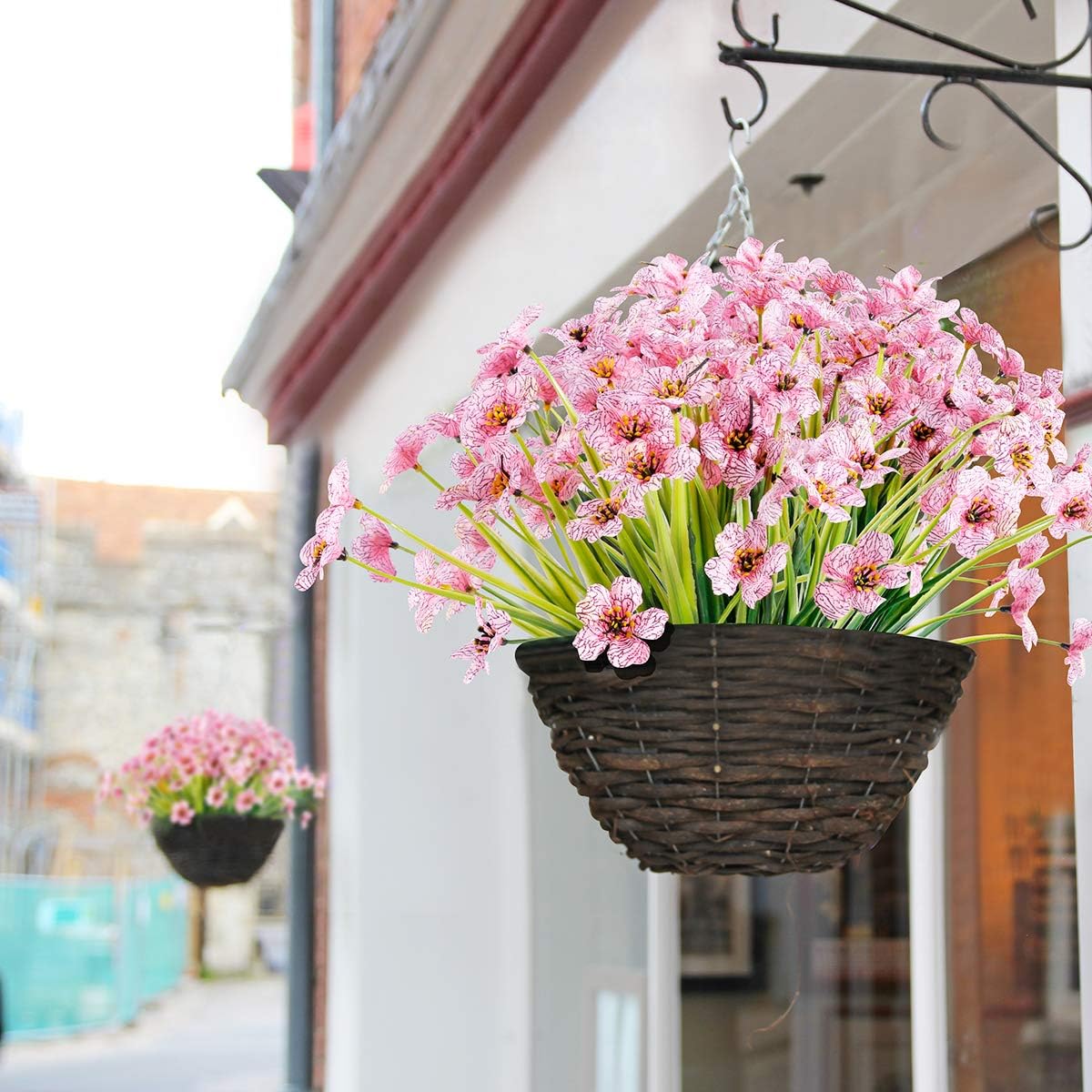 20 Bundles Artificial Flowers Outdoor UV Resistant Fake Flowers No Fade Faux Plastic Plants Garden
