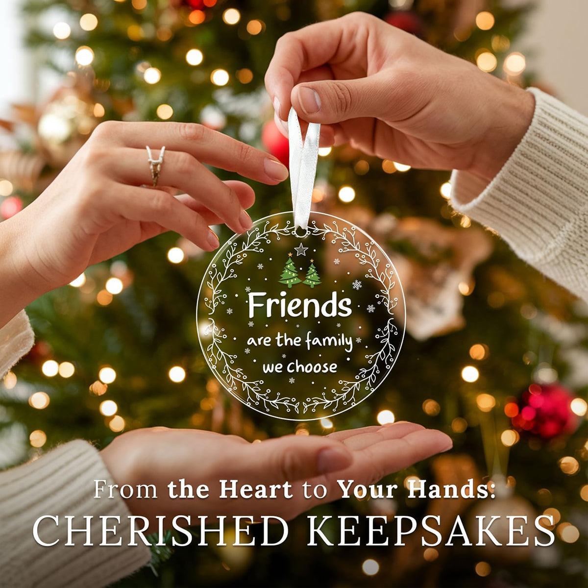 HEXMOZ Best Friend Ornaments for Women - Friends Christmas Ornaments Gifts - Friendship Gifts for