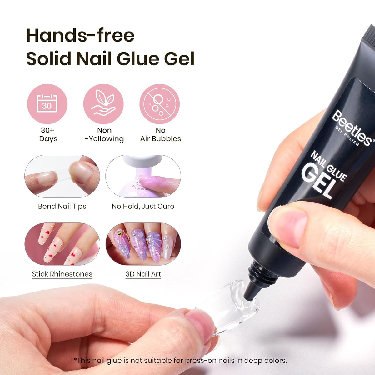 Beetles Gel Nail Kit Short Square with Nail Dehydrator and Primer, 576Pcs Half Matte Etch-X Gel