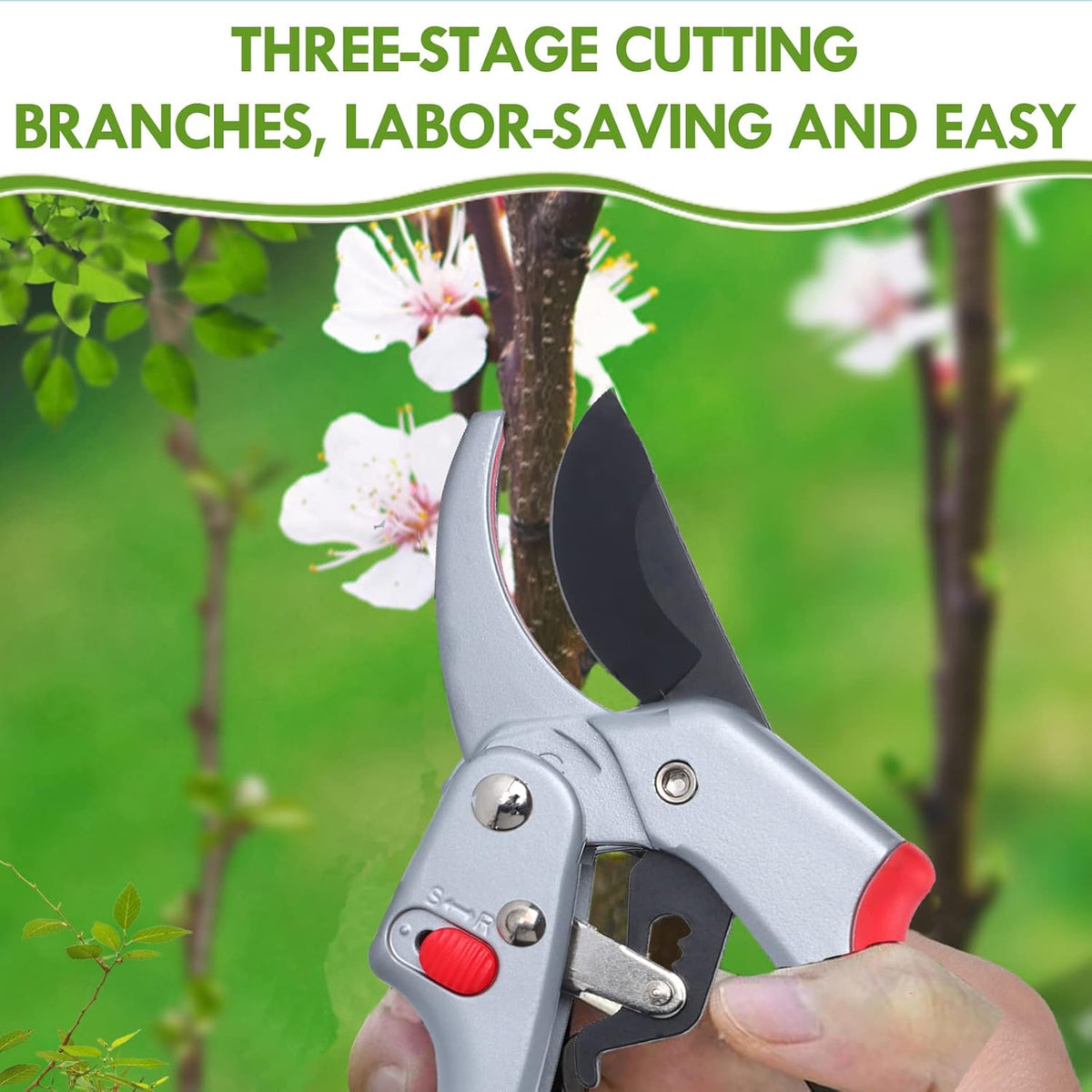 Garden clippers, premium Germany pruners, Work 3 times easier, professional ratchet pruning shears