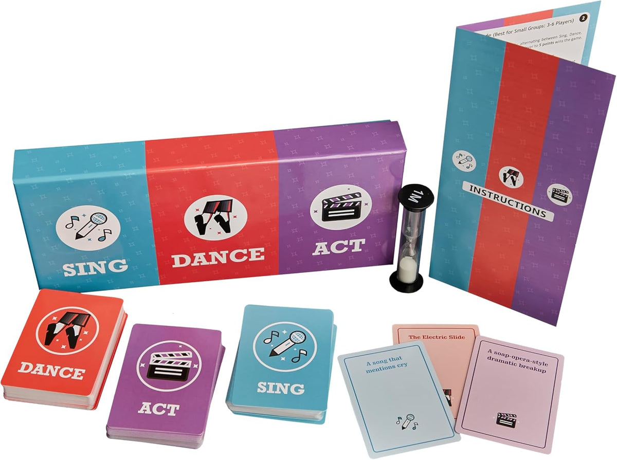 Sing, Dance, Act | The Performance Party Game | 3+ Players | School Games | Family Games | Stocking
