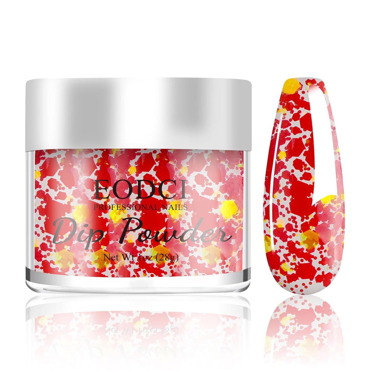 1oz Glitter Sequins Red Color Dip Powder Nails Dipping Nails Long-lasting Nails No UV Light Needed