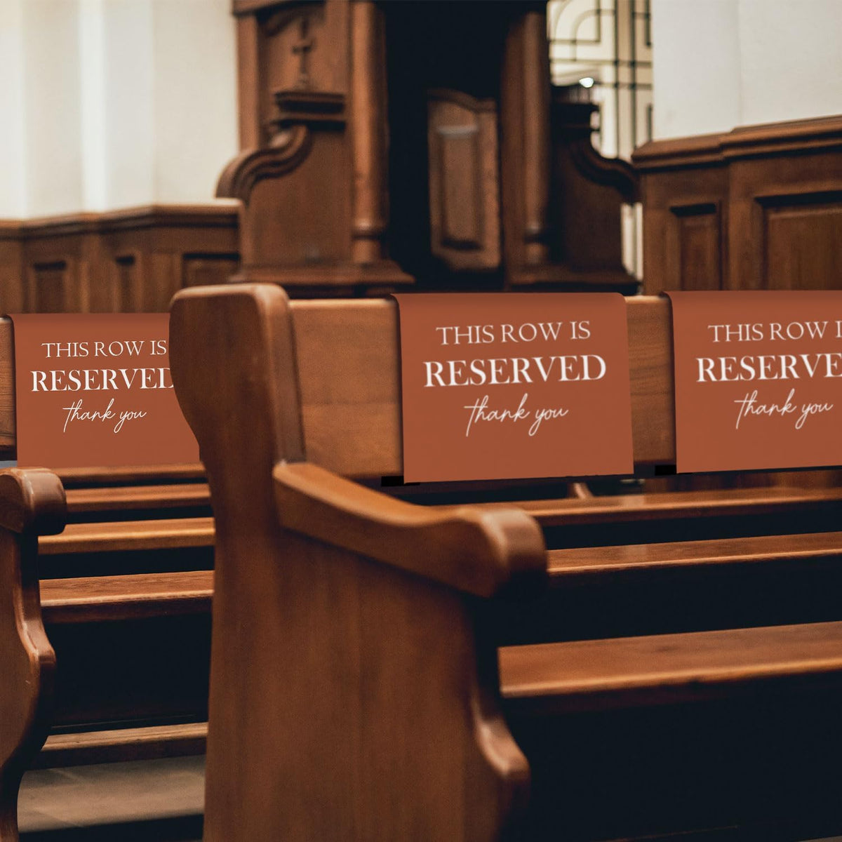 Reserved Seating Chair Signs, This Row Is Reserved Pew Cloths Seating Placeholder for Church Pews