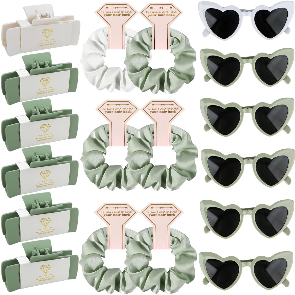 Bridesmaid Scrunchies Proposal Gifts 4.1inch square Hair Claws Bachelorette Hair Clip heart
