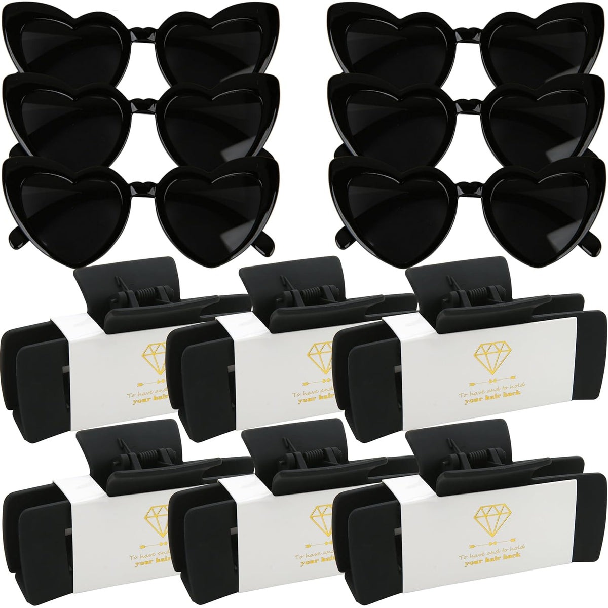 12pcs Bridesmaid Proposal Gifts 4.1inch square Bachelorette Claw Clips Sunglasses set of 12 Girls