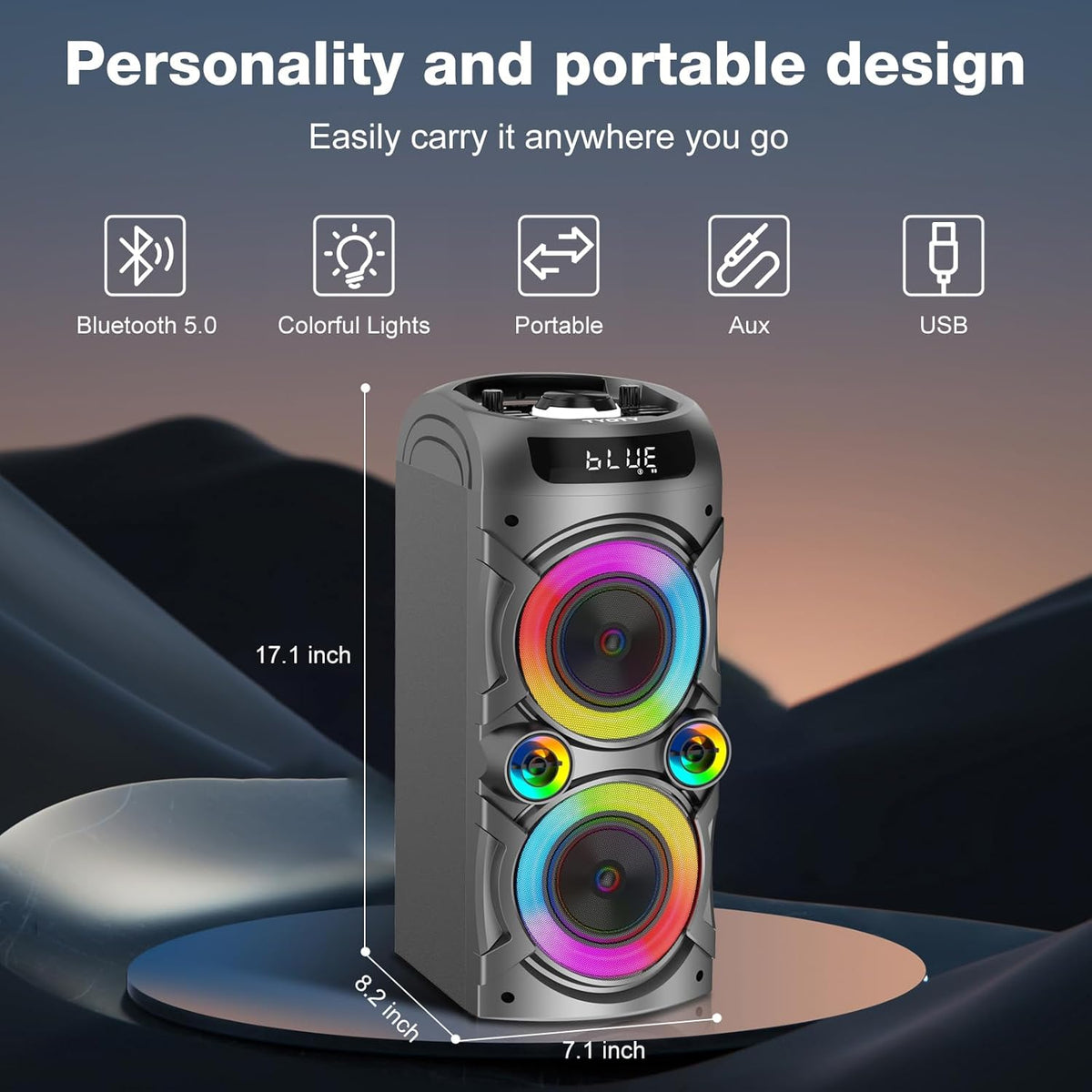 Portable Bluetooth Speaker 100W Big Powerful Wireless Boombox TWS Pairing Loud Stereo Sound Deep