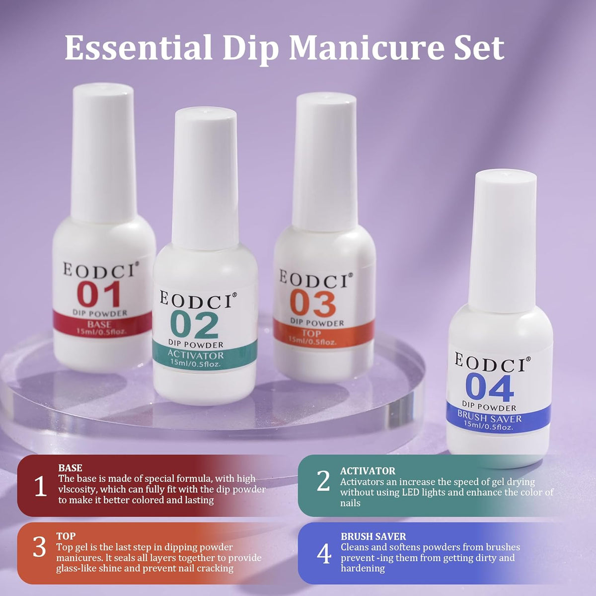 12 Pcs Dip Powder Nail Kit Starter, 6 Colors Glitter Blue Starry Green Sparkle Purple Dipping
