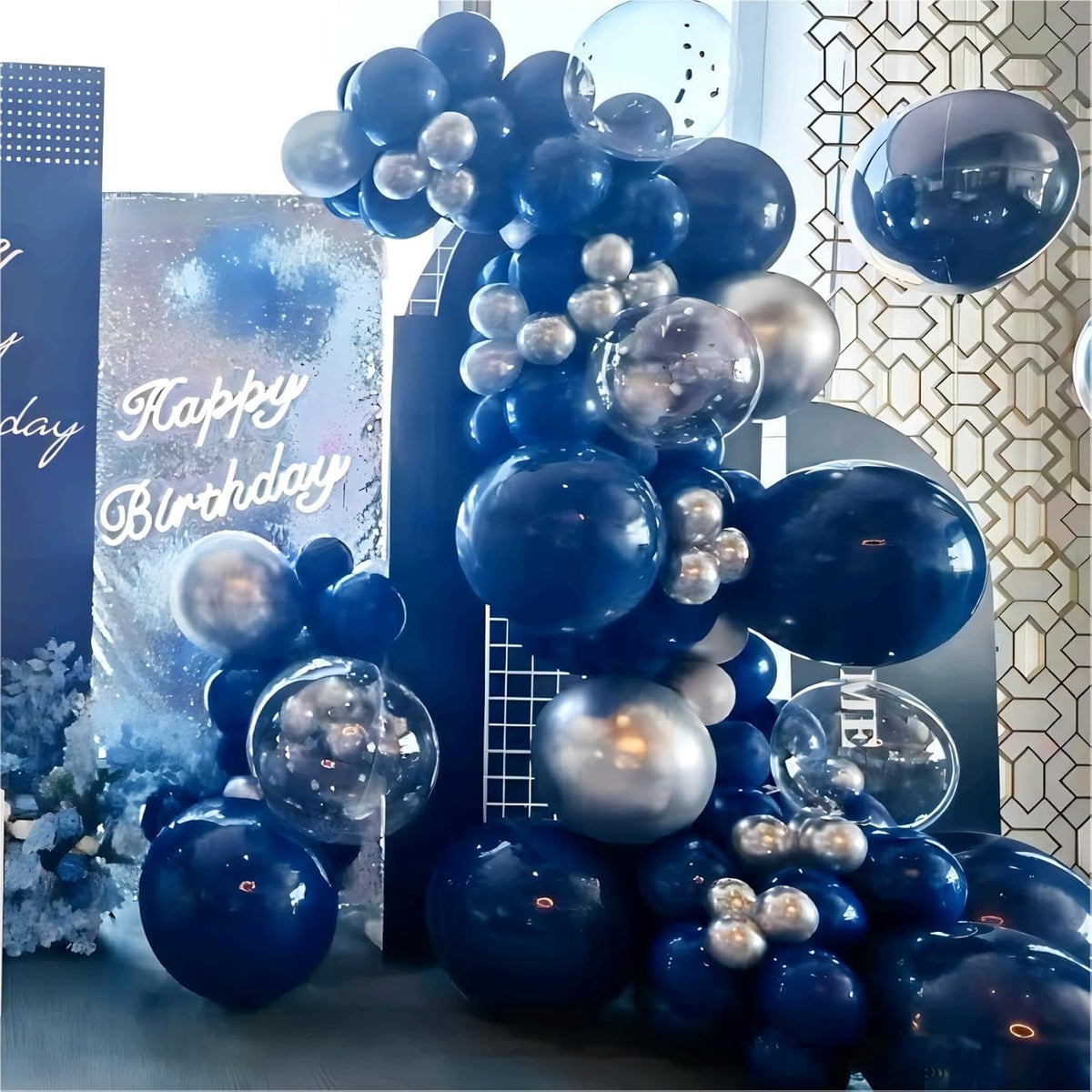 100pcs Navy Blue Balloons, Helium Quality 12 inch Dark Blue Latex Party Balloons for Birthday