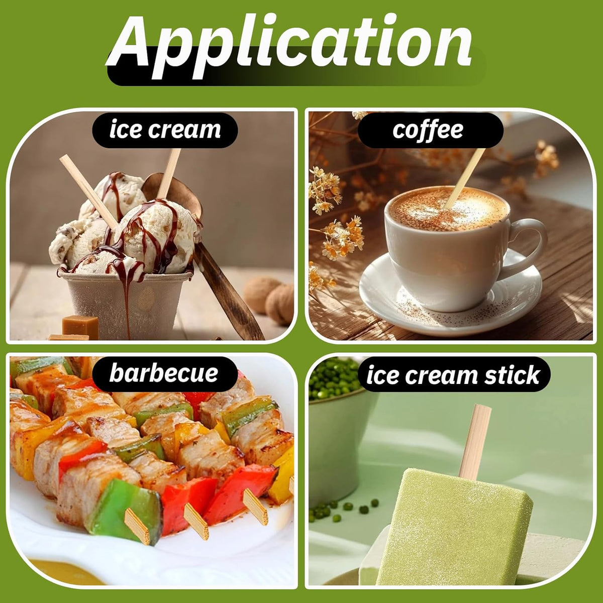 1000PCS Coffee Stirrers Bamboo Coffee Stir Sticks Disposable Hot Drink Beverage Stirring Swizzle