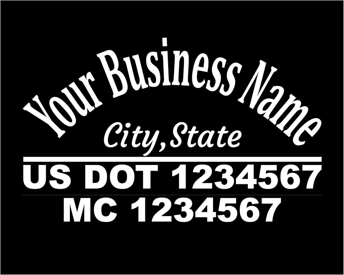 Custom US DOT Trucking Decal Stickers Tow Truck, Trucking, 18 Wheeler, Van MC Number Company Logos