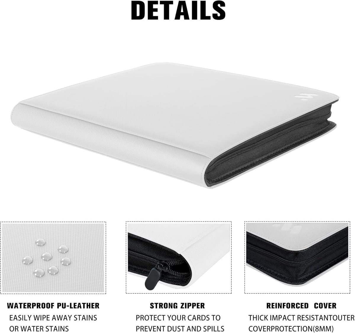Premium 1000+ Pockets Card Binder,16 Pockets Card Binder Ringless Side Loading Trading Card Album