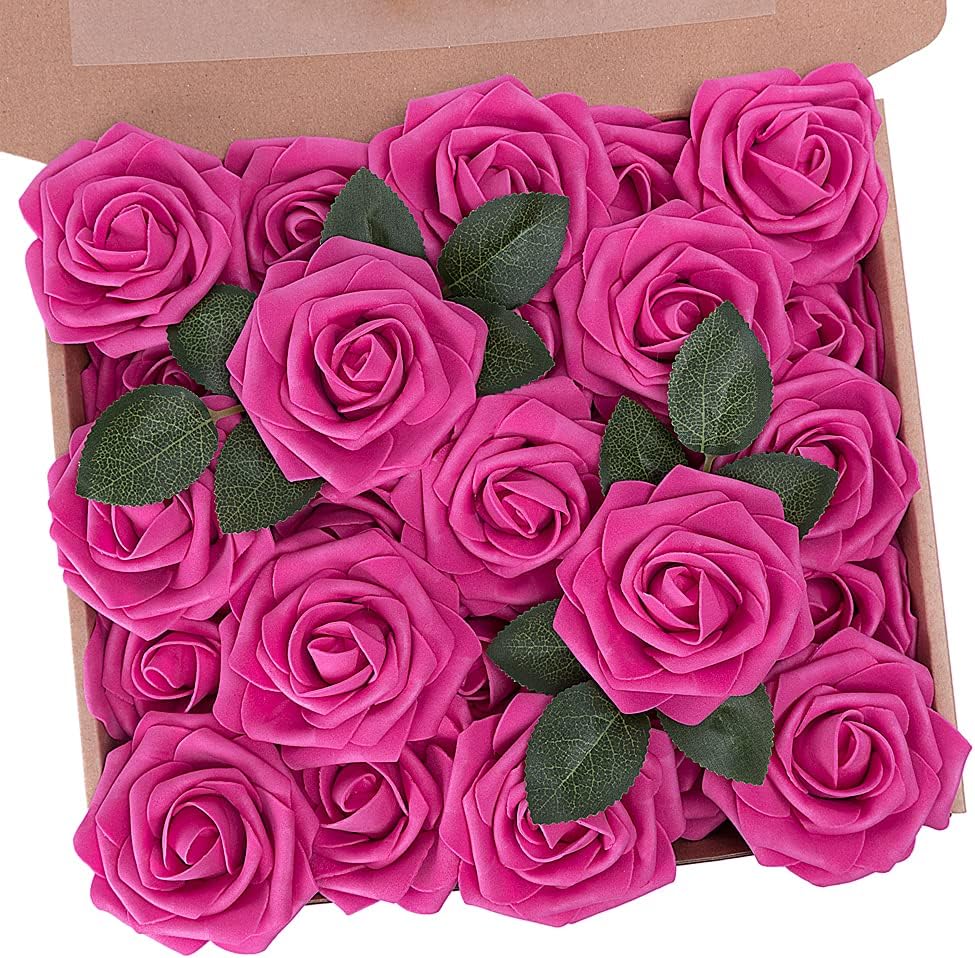 N&T NIETING Artificial Flowers, Foam Roses Perfect for DIY Wedding Bridal Bouquets Centerpieces