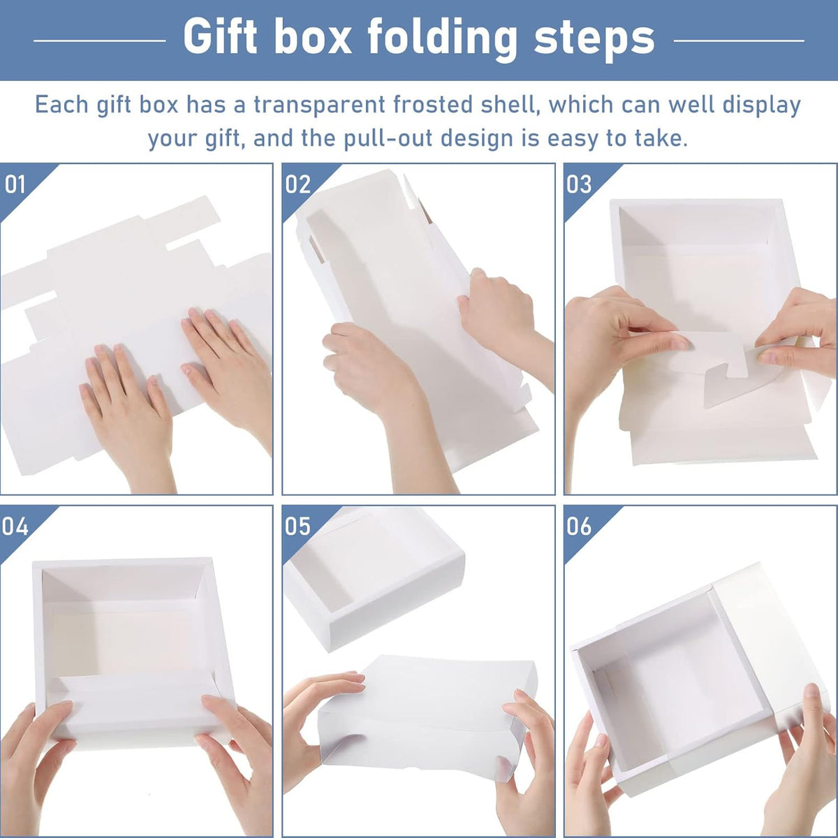 Roowest 50 Sets Kraft Soap Boxes Rectangle Packaging Box with Window Homemade Gift Box with Blank