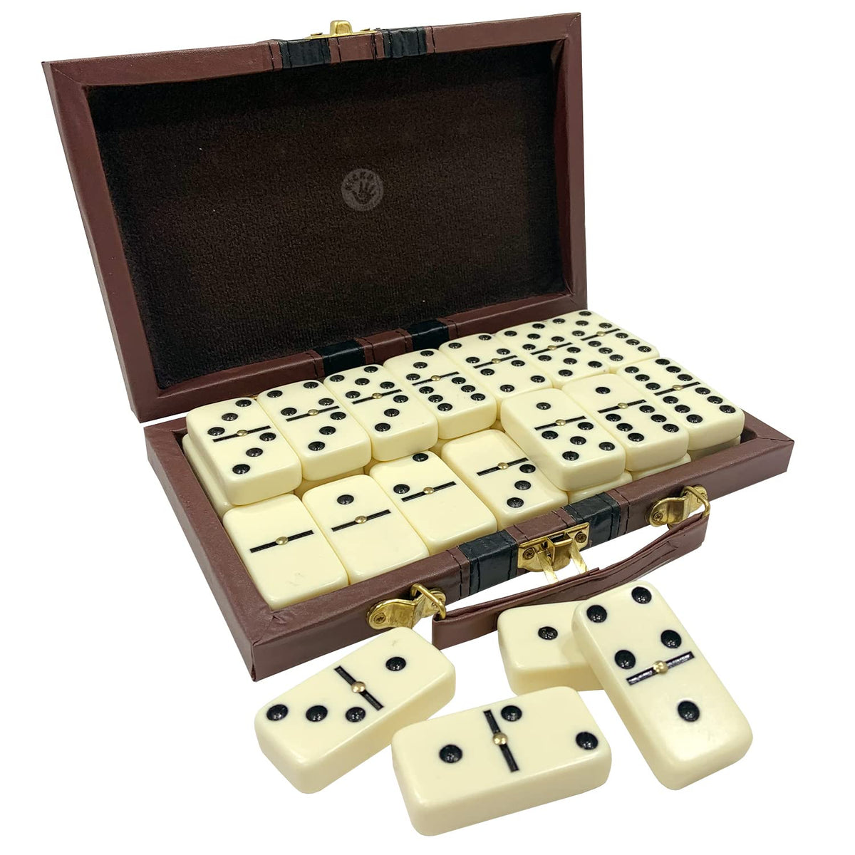 Kicko Premium Classic Domino Set - Jumbo - Double Six - 28 Thick Pieces in Durable Wooden Vegan