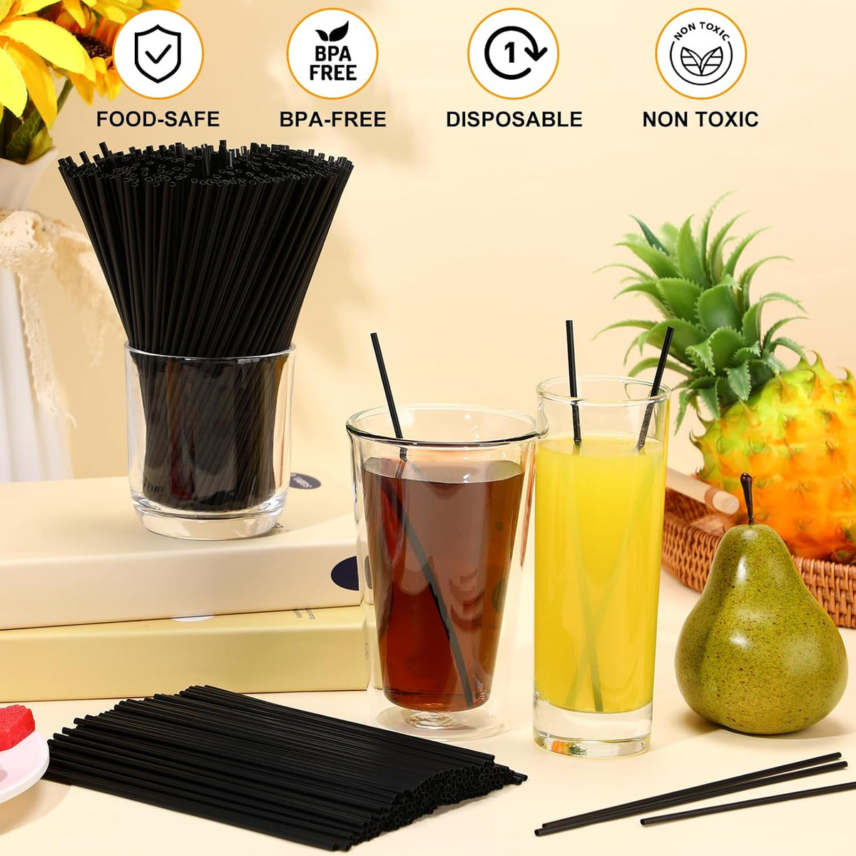 6000 Count Coffee Cocktail Stirrers Straws Disposable Plastic Sip Stir Sticks Cocktail Drink