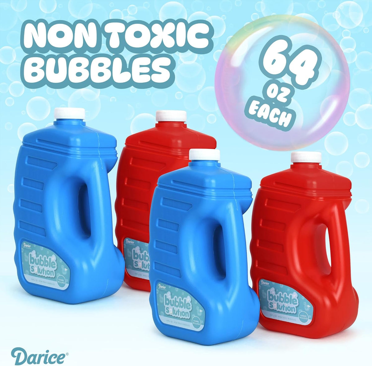 Darice Bubble Solution 4 Pack (256oz) Refill for Bubble Machines & Blowers - Easter, Weddings