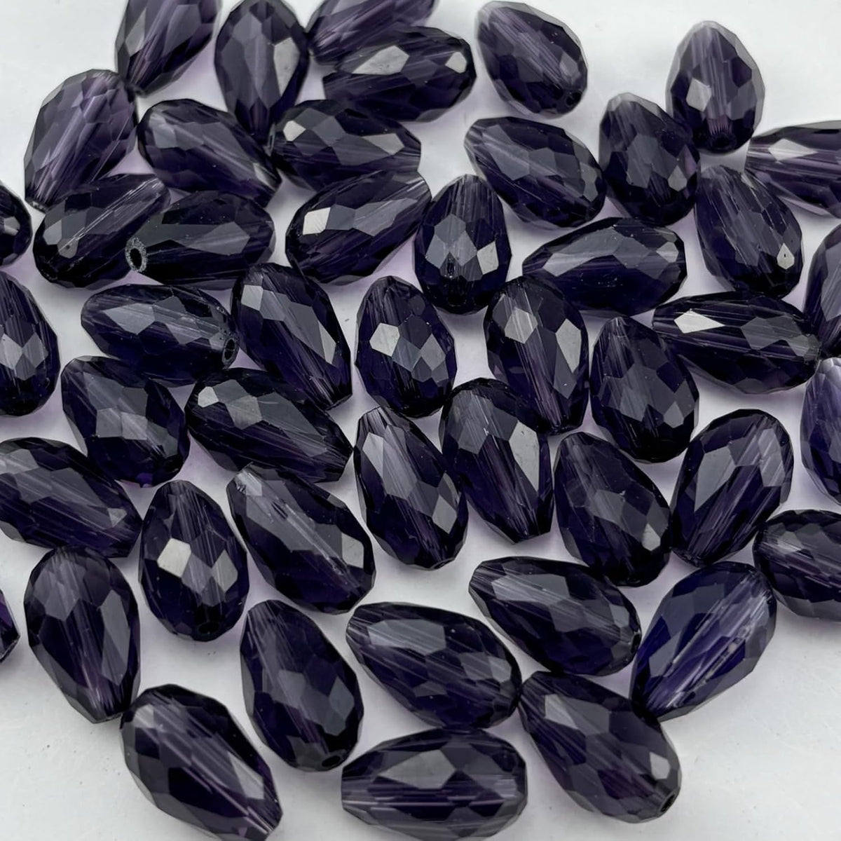 200pcs 3x5mm Teardrop Crystal Glass Beads for Jewelry Making, Faceted Vertical Hole Teardrop Glass