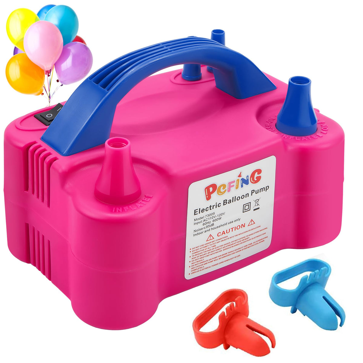 PCFING Balloon Pump Electric, Portable Balloons Inflator Blower Machine with Balloon Tie Tool &