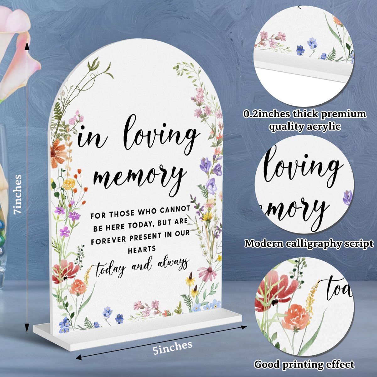 Acrylic Wedding Signs, In Loving Memory Signs for Marriage Reception, Bridal Shower Decorations