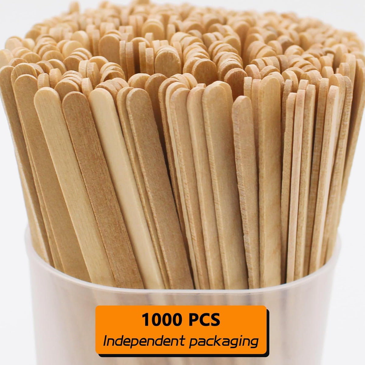 1000PCS 5.5 in Individually Wrapped in Paper Wooden Coffee Stirrers, A+++Level Smooth Rounded Edges