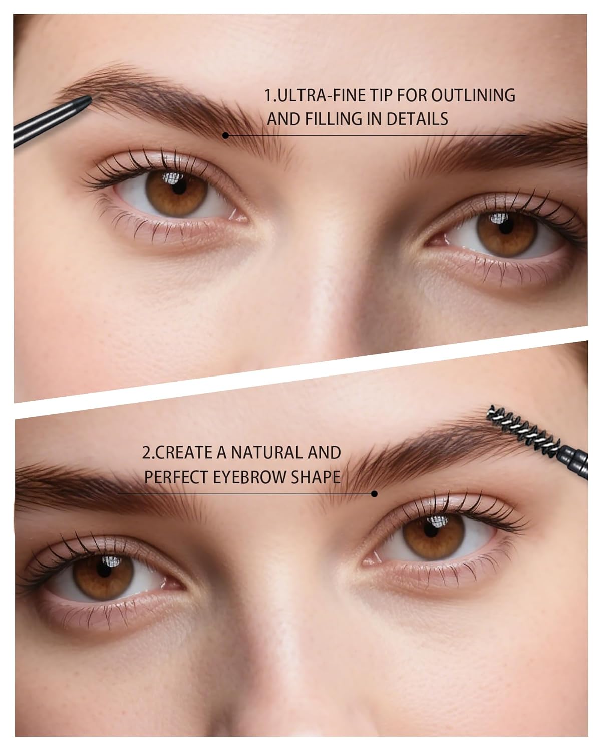 Dark Brown Eye Brow Pencils for Women, 6Pcs Waterproof Eyebrow Pencil, 1.5mm Micro-Fine Tip &