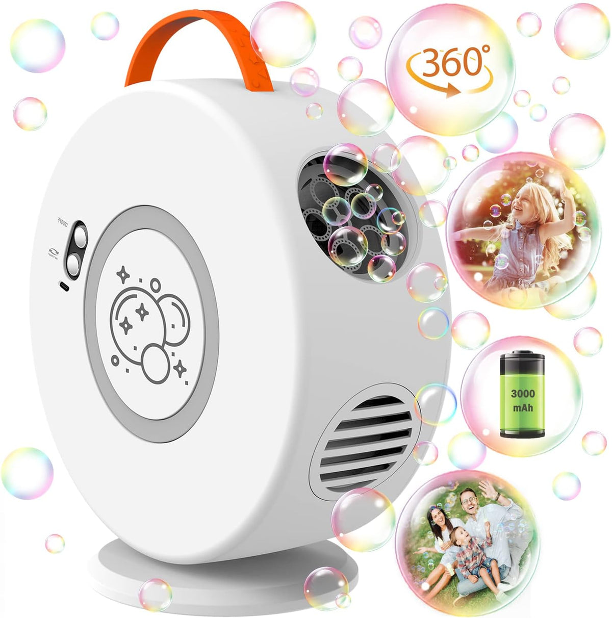 Bubble Machine Automatic Bubble Blower for Kids Toddlers Rechargeable Battery Portable Bubble Maker