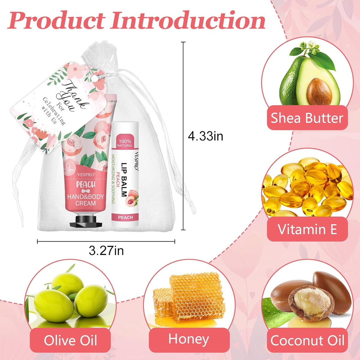 80 Sets Bulk Hand Cream and Bulk Lip Balm Gifts, Bridesmaid Gifts, Baby Shower Party Favors and