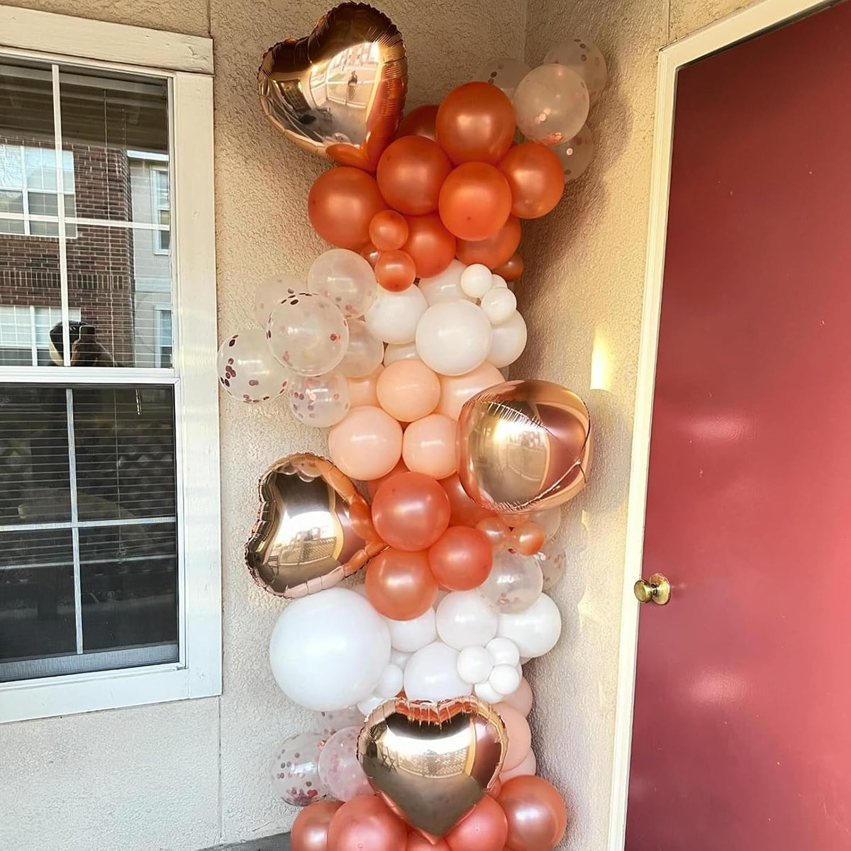 Rose Gold Foil Heart Balloons, 10PCS Rose Gold Heart Shape Balloons, Valentines Balloons 18inch