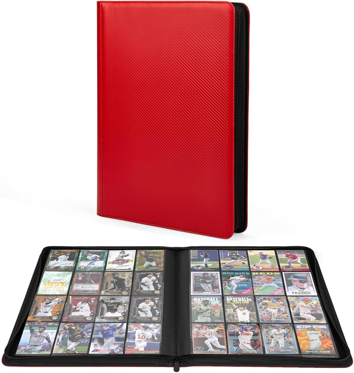 Premium 1000+ Pockets Trading Card Binder, 16-Pocket Ringless Side-Loading Album for TCG, MTG