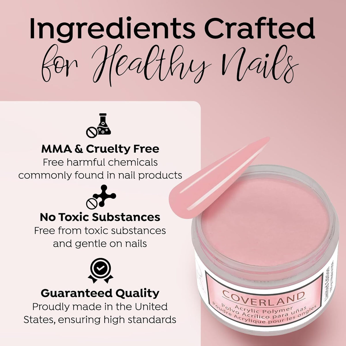 Tones Coverland Acrylic Nail Powder "Millennial Pink" - Limited Edition Acrylic Powder for Nail