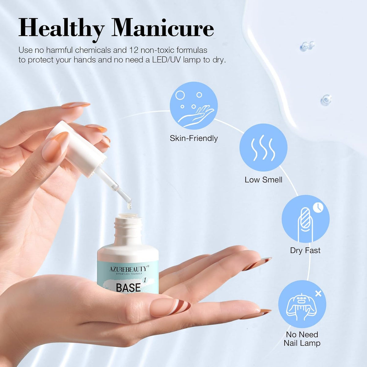 AZUREBEAUTY Dip Powder Liquid Set Bond, Base, Glossy Matte Top Coat, Activator, Brush Saver Dipping