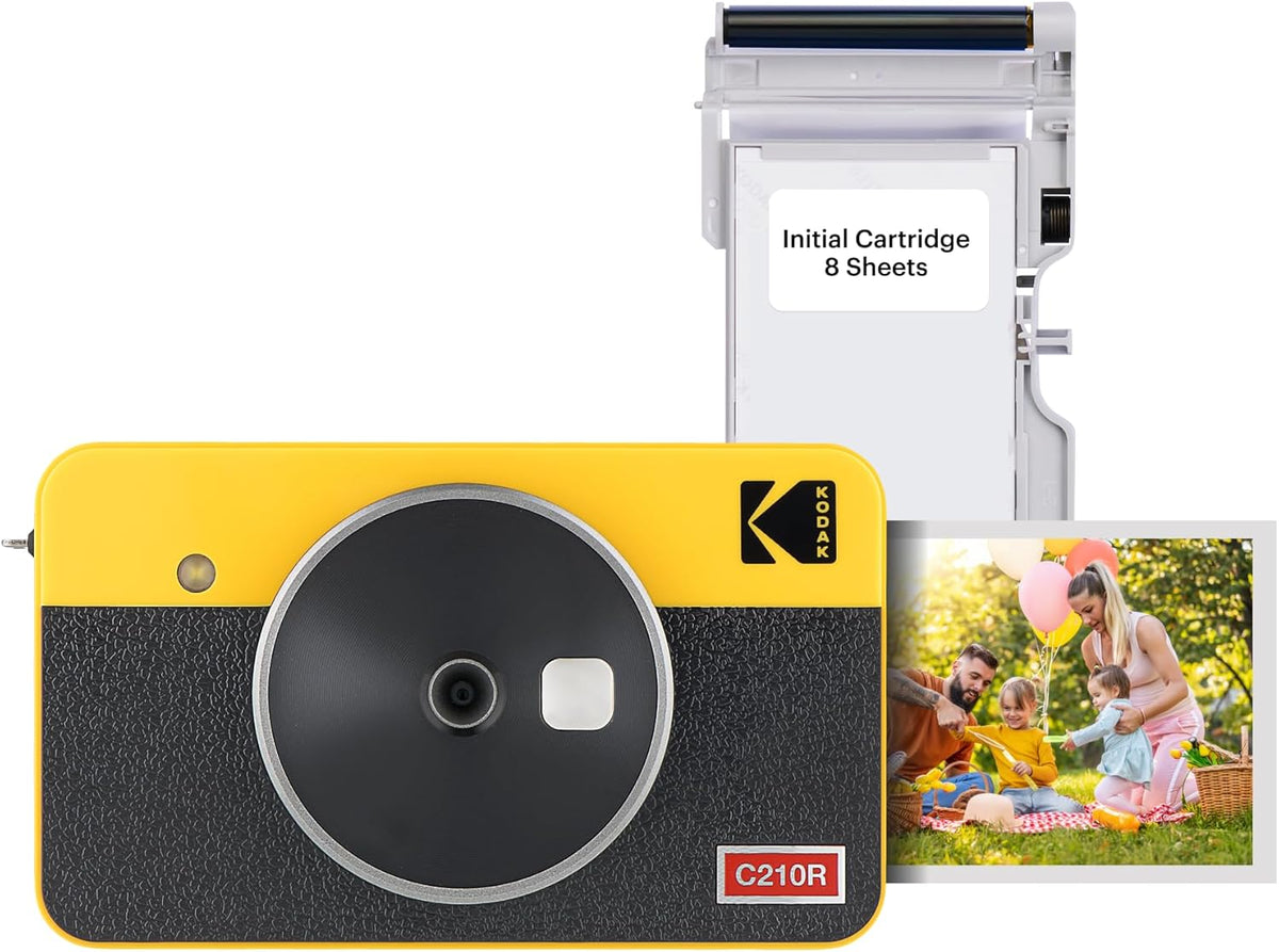 KODAK Mini Shot 2 Retro 4PASS 2-in-1 Instant Camera and Photo Printer (2.1x3.4 inches) + 8 Sheets