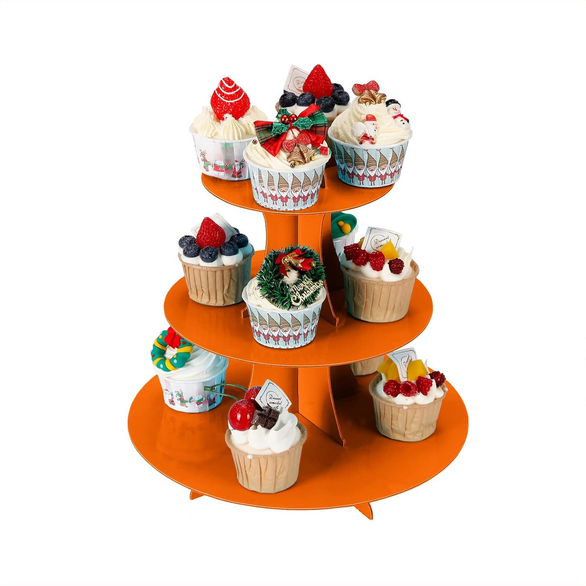 3-Tier Cupcake Stand, Cake Stand holder, Tiered DIY Cupcake Stand Tower for Dessert Table Displays