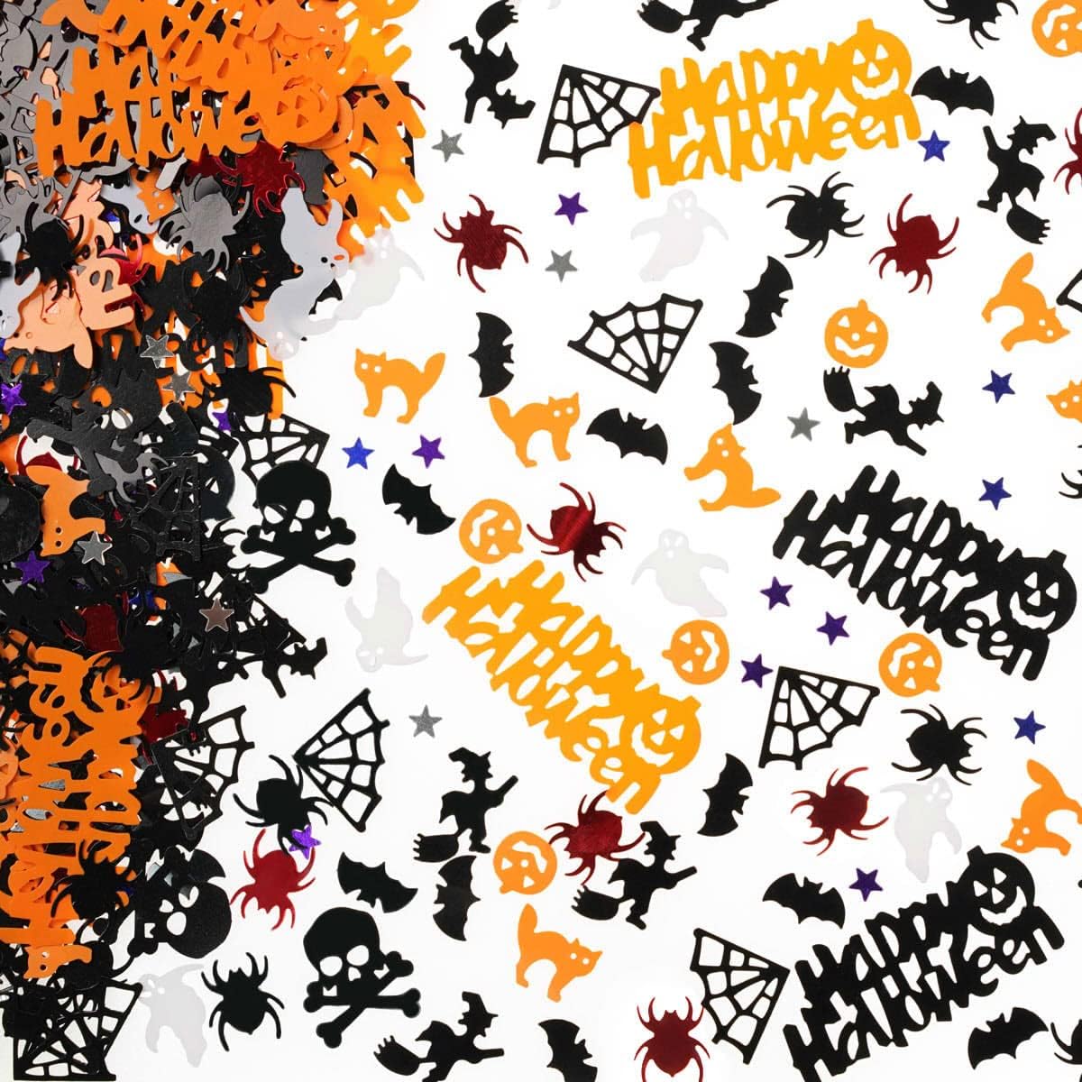 Halloween Party Glitter Pumpkin Spider Web Bat Plastic Foil Metallic Sequin Confetti Sprinkle for