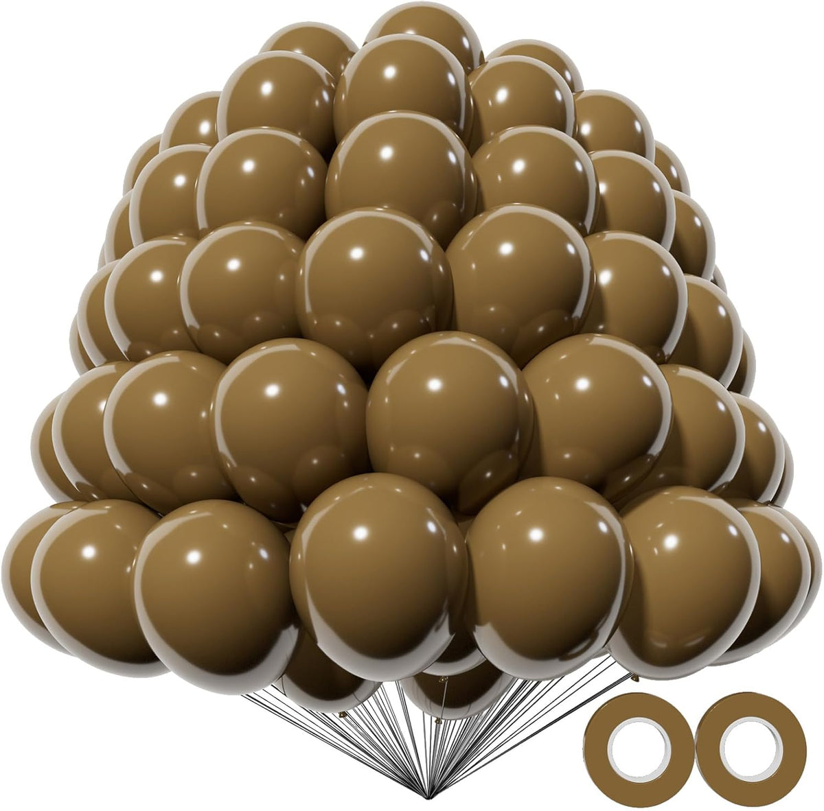 KAWKALSH 200pcs Brown Balloons 5 Inch, Small Mini Latex Balloons for Party Birthday Baby Shower