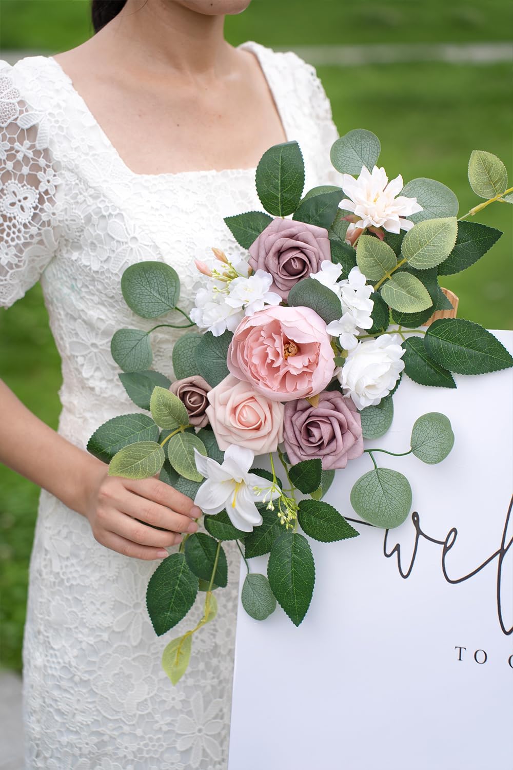 WEIERYUE(Pack of 2 Artificial Flowers Decorations,Artificial Arch Backdrop Garlandfor Ceremony