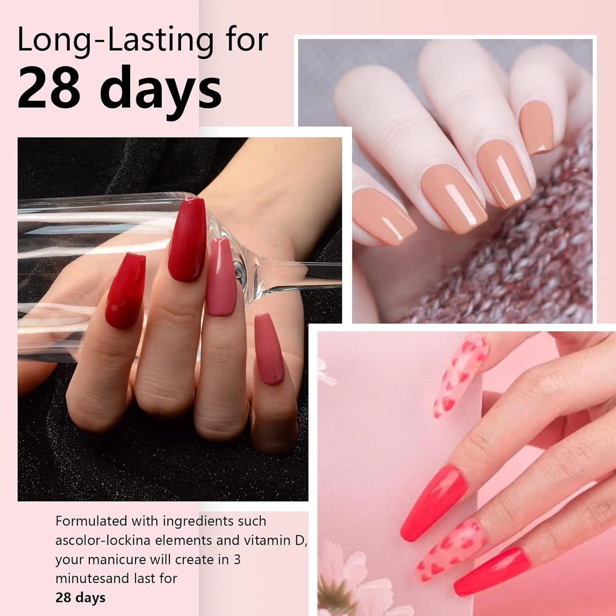12 Pcs Dip Powder Nail Kit Starter, 6 Colors Jelly Nude Pink Dipping Powder Kit With Base & Top