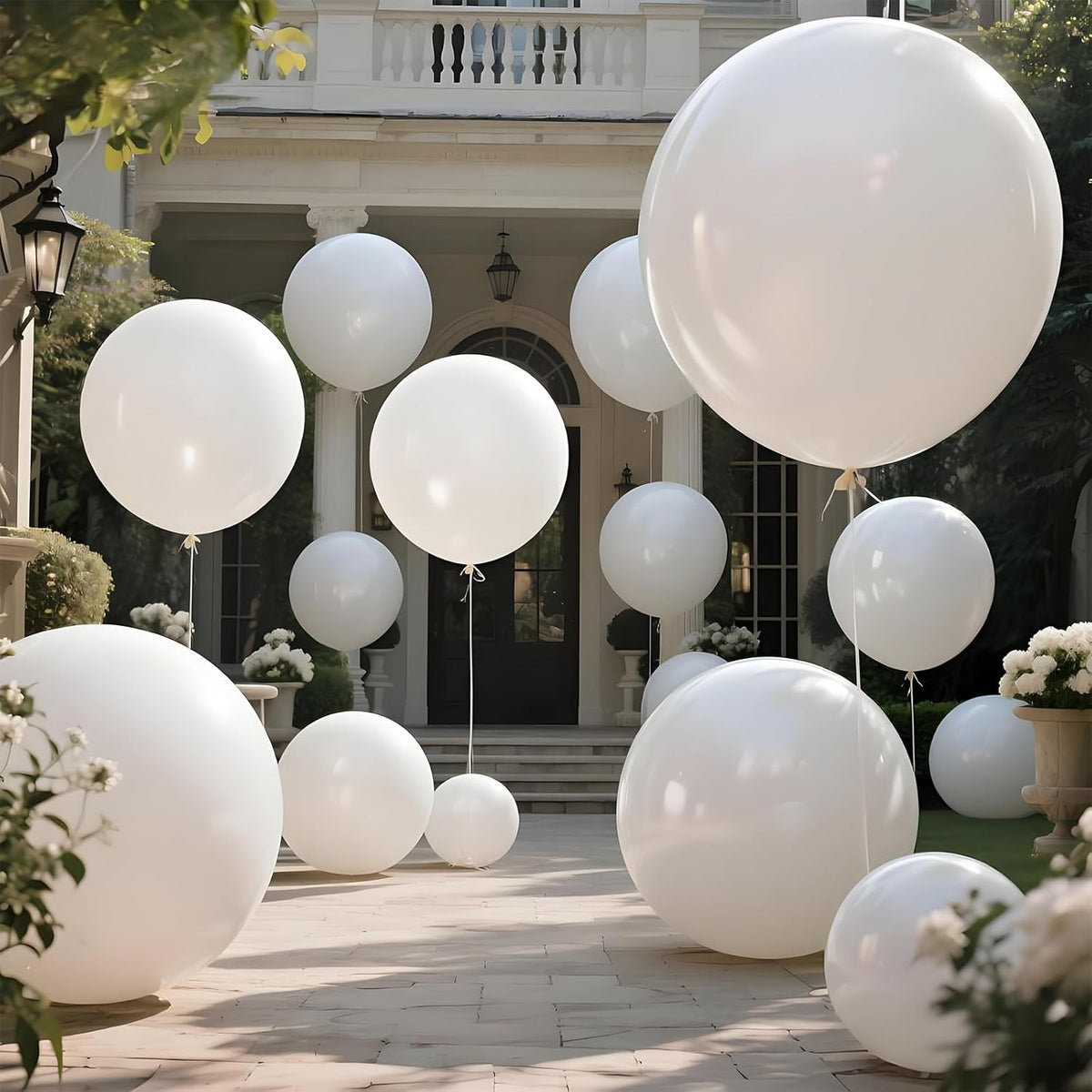 KAWKALSH White Balloons 9pcs 36 Inch Extra Large Big Jumbo Giant Matte White Latex Helium Balloons