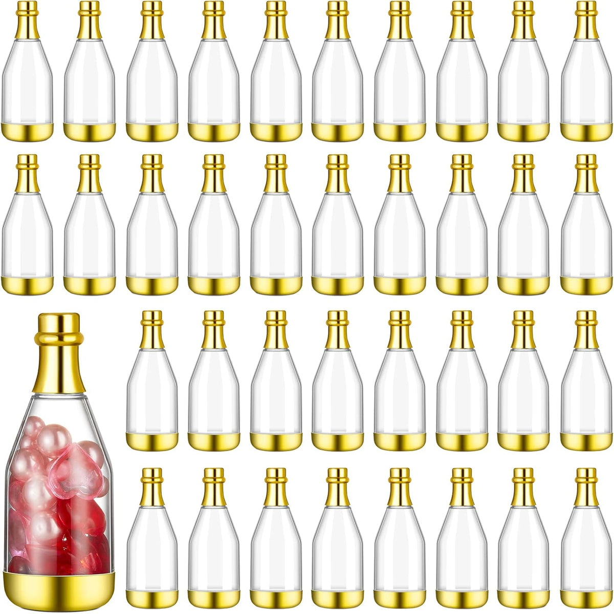 Cunhill 54 Pieces Champagne Candy Bottles Bridal Shower Favors Mini Baby Bottle for Baby Shower