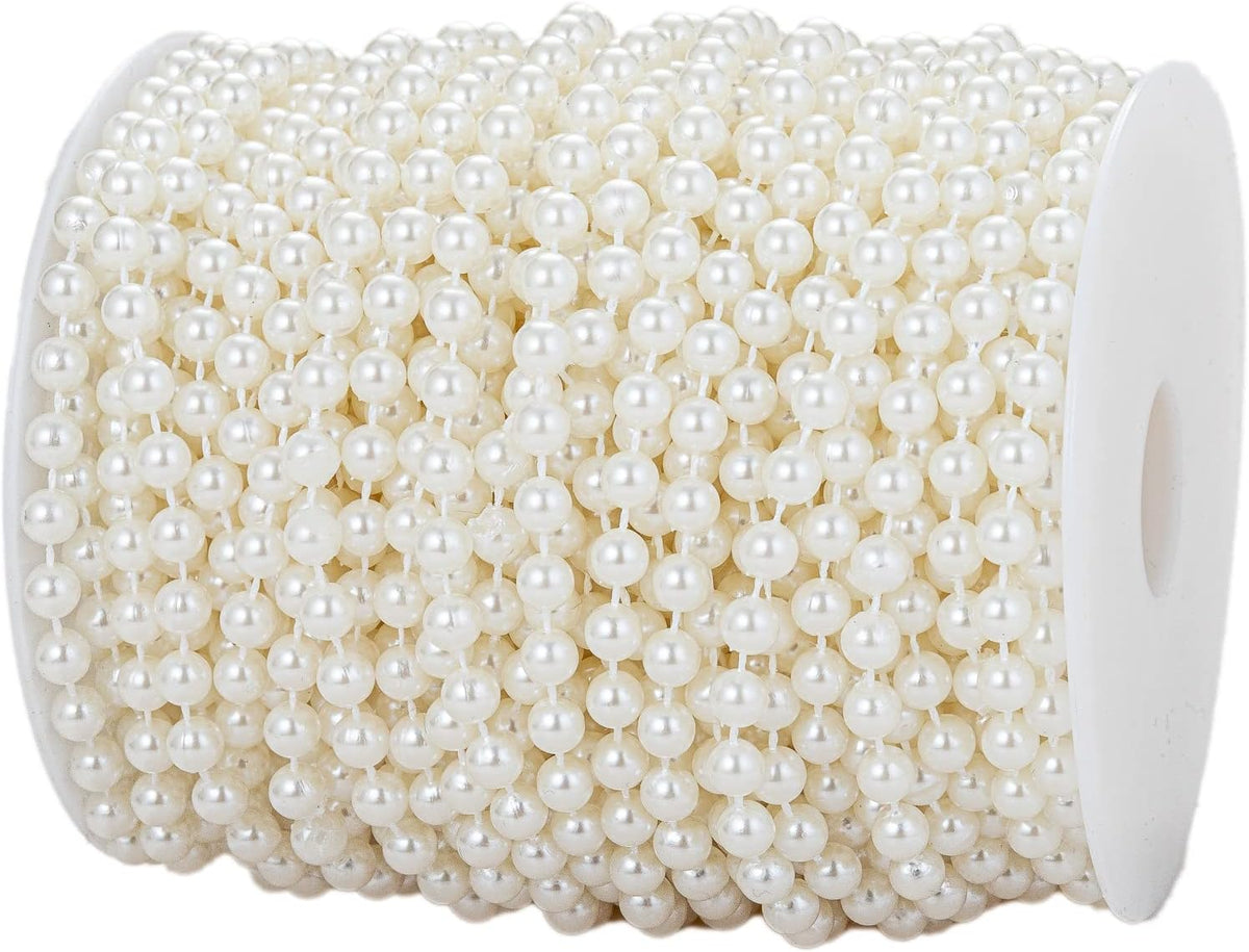 6mm Crafts Faux Pearl Beads Garland Pearl Bead Roll Strand of Pearls to Decorate Floral