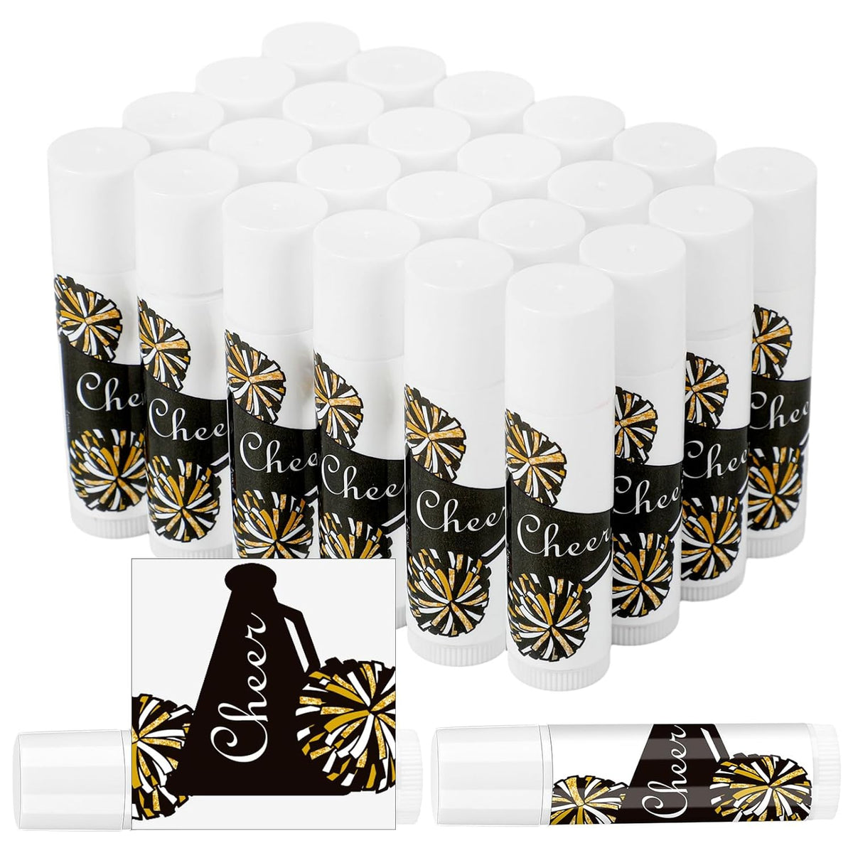 24 Pcs Cheer Lip Balm Cheer Teams Camp Gifts Pom Pom Leaders Party Favors Gear Lip Balm Mom Gift