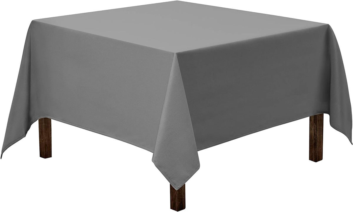 Gee Di Moda Square Tablecloth - 70 x 70 Inch Charcoal Table Cloth for Medium Square or Round Tables