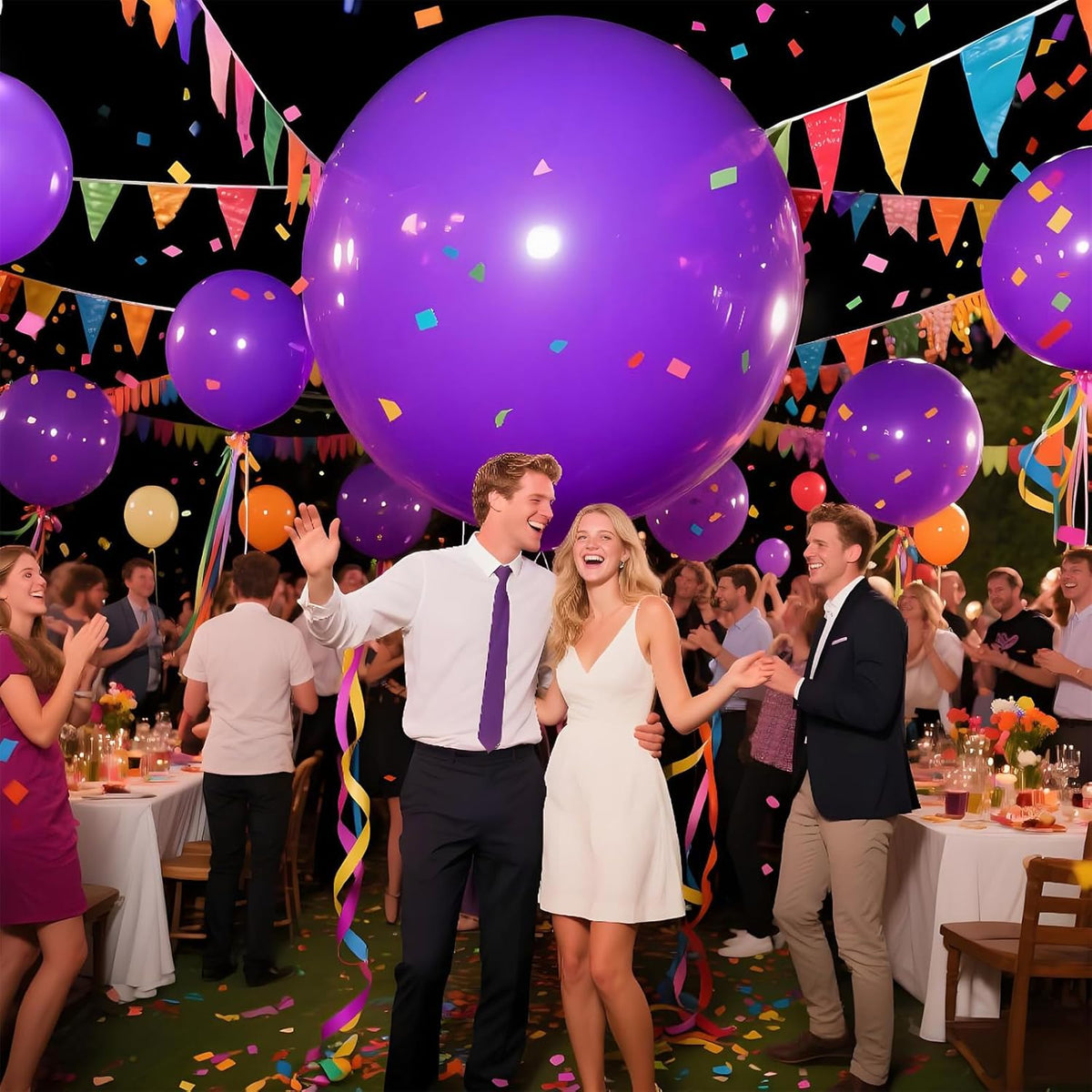 KAWKALSH Purple Balloons 9pcs, 36 Inch Large Balloons for Garland or Arch as Party Wedding Baby